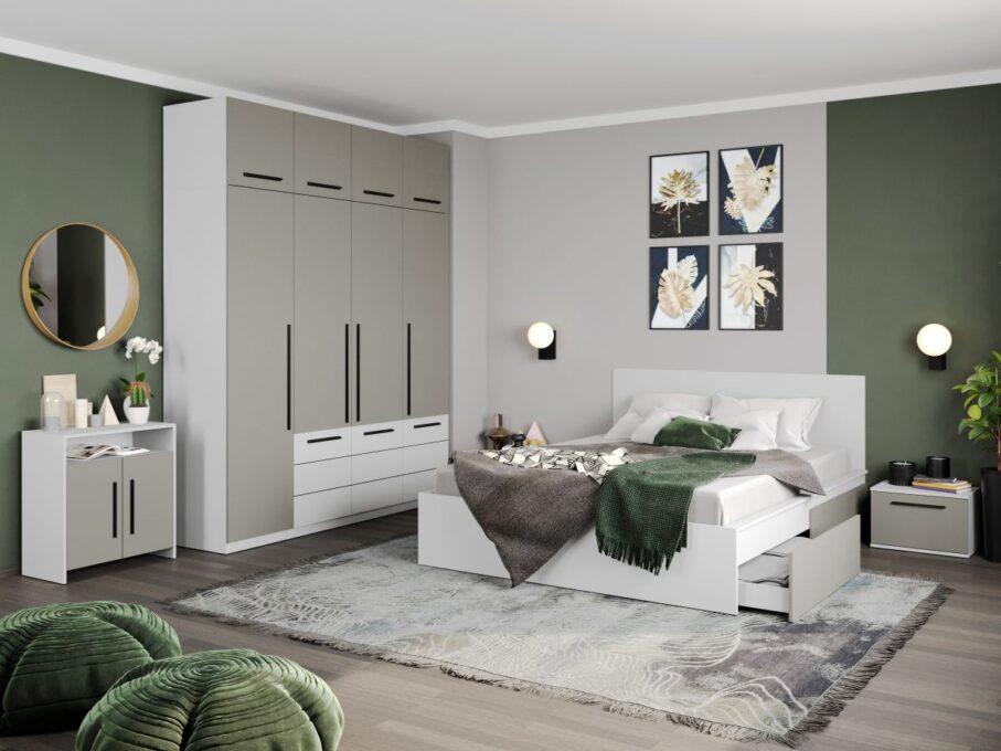 Set Mobila Dormitor Casmir / Alb Soares C24