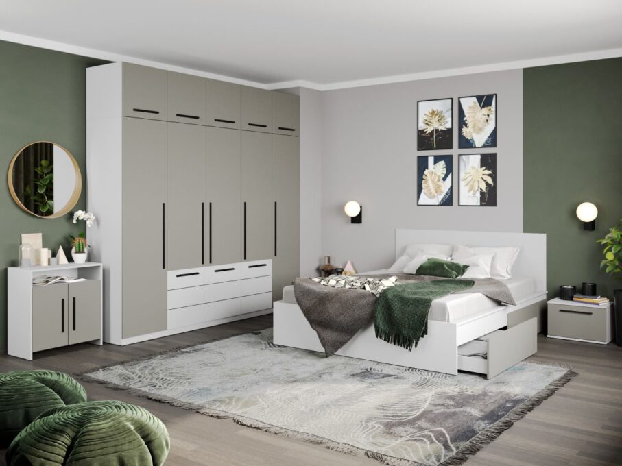 Set Mobila Dormitor Casmir / Alb Soares C26