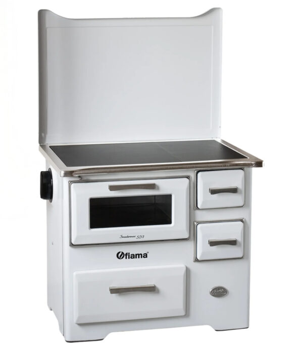 Soba de gatit si incalzit FIAMA SD 7 RS S, 7 Kw, cu cuptor de gatit si plita, evacuare partea stanga