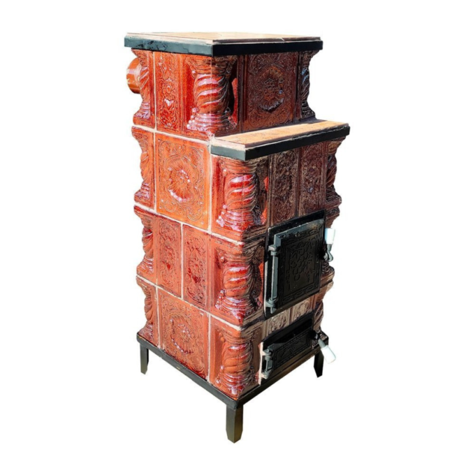 Soba teracota maro Premium  4 randuri  45 x 45 x 110 cm  evacuare stanga