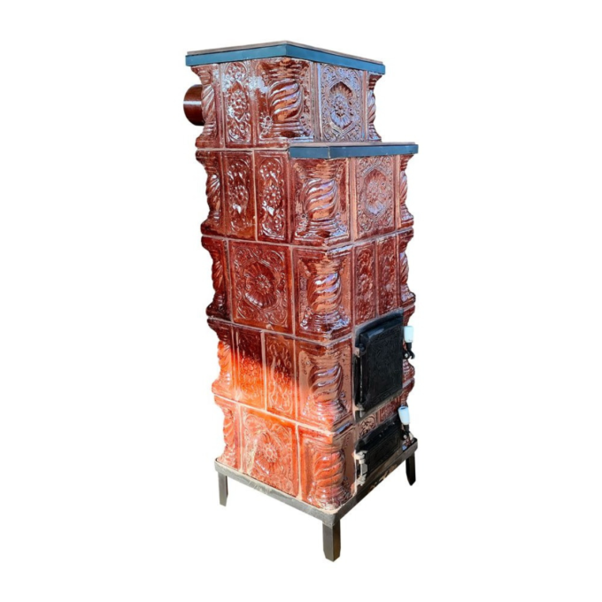 Soba teracota maro Premium  5 randuri  45 x 45 x 140 cm  evacuare stanga