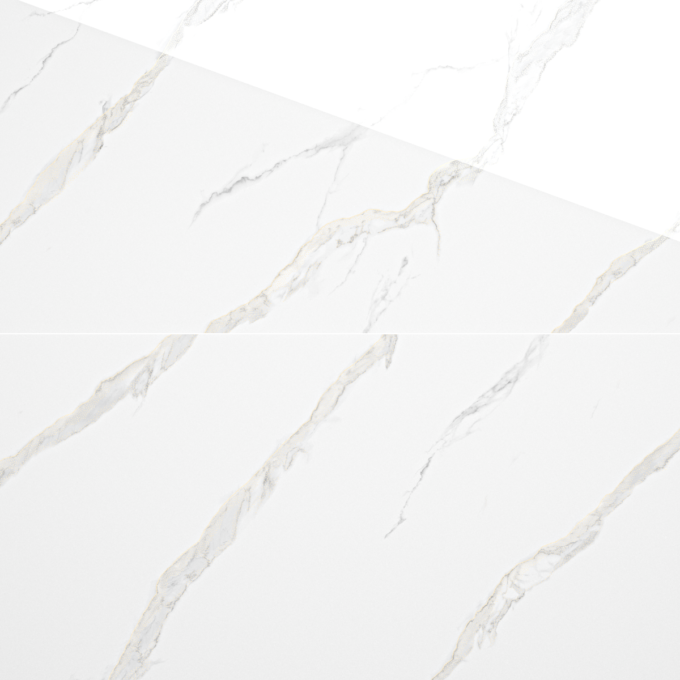Gresie rectificata exterior / interior Statuario Gold Insert  60 x 120 cm  lucioasa  portelanata  tip marmura