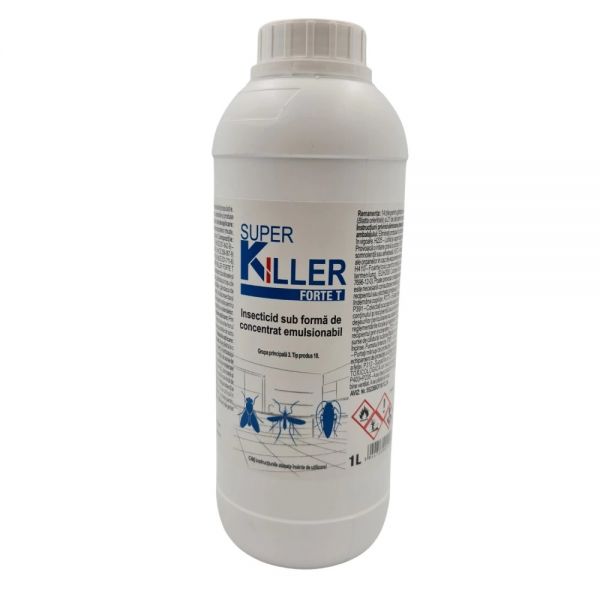 Super Killer Forte T 1L insecticid concetrat pentru combaterea mustelor tantarilor si gandacilor de bucatarie
