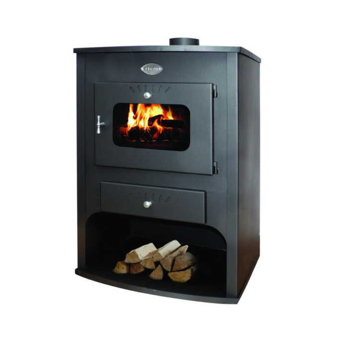 Semineu pe lemne Zvezda Maxi VR  15 4 kW  600 × 610 x 940 mm  negru