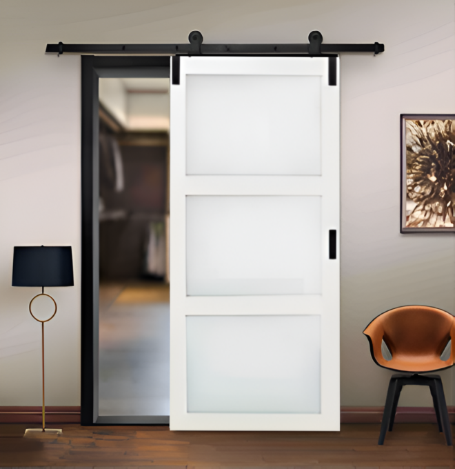 Usa glisanta interior  din MDF laminat  design BD61-3L  alb  870/2130 mm