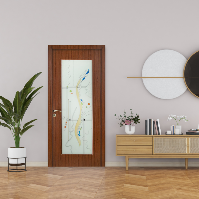 Usa de interior din lemn Fashion  cu geam  FSH 111 2000/700 Teak