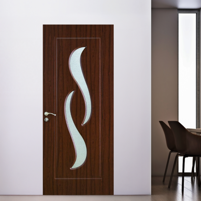 Usa de interior din lemn Modern  cu geam  OP-016 2000/700 Teak