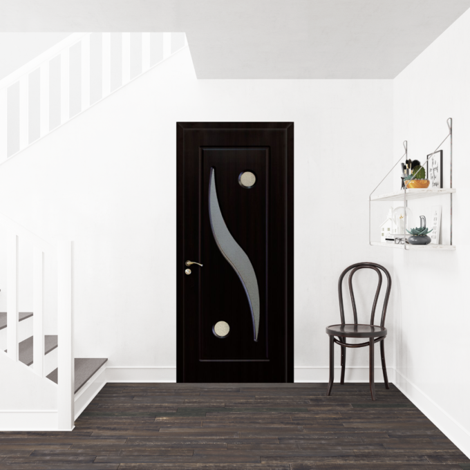 Usa de interior din lemn Modern cu geam OP-063 Wenge 2000/700