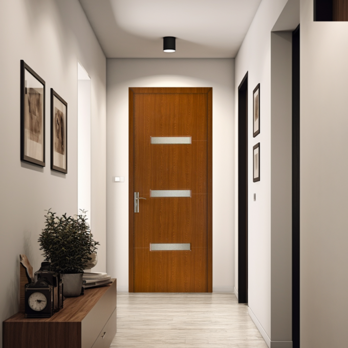 Usa de interior din lemn Style 016 cu geam Stejar inchis 2000/800
