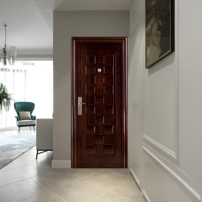Usa metalica intrare REG 02  maro  86 x 205 cm  dreapta