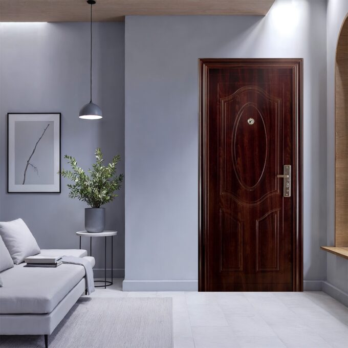 Usa metalica intrare REG 10 A  maro  86 x 205 cm  stanga