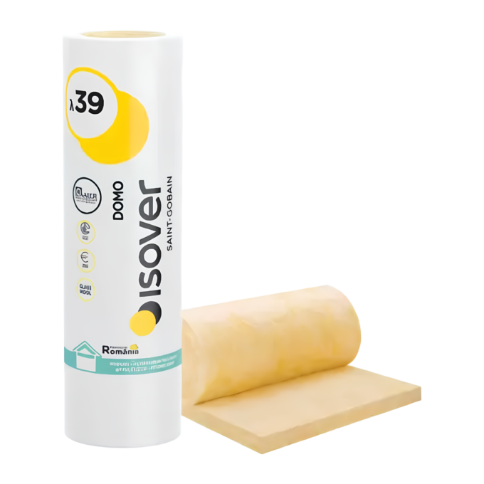Vata minerala de sticla cu aluminiu Isover Domo ALU  100 mm  9 mp