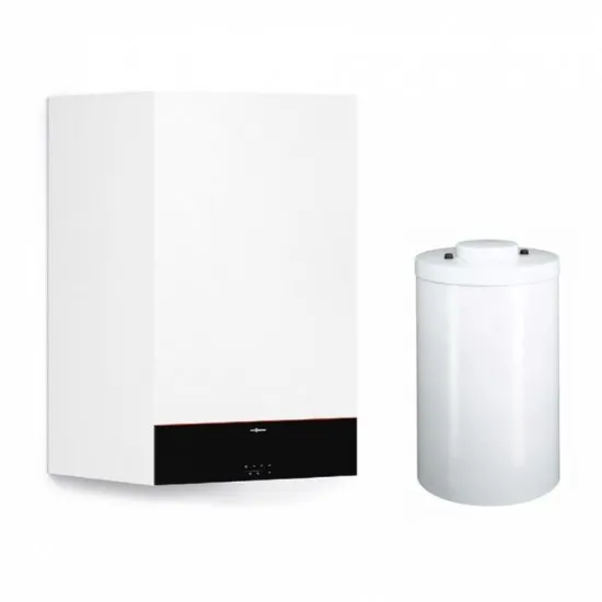 Viessmann Vitodens 100 W B1HF, Z022917, 32 kW, cu boiler monovalent pentru apa calda menajera de Vitocell 200 litri, kit de evacuare inclus